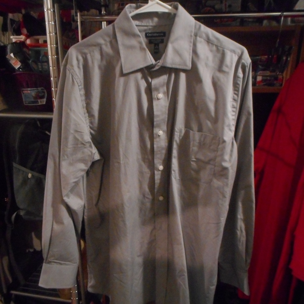 Men's Croft and Barrow Easy Care Gray Long Sleeve